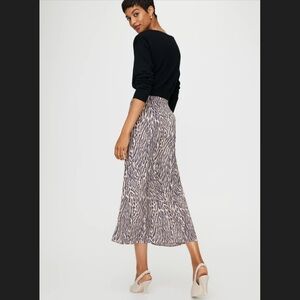 EUC Wilfred A-Line Animal Print Midi Skirt
